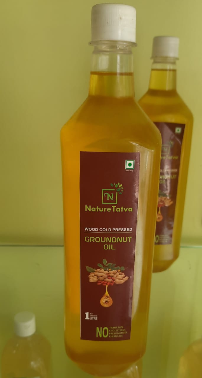 Wood Cold Pressed Groundnut Oil